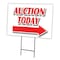 Signmission Auction Today Right Arw Yard & Stake outdoor plastic coroplast window, 2436-Auction Today Right Arw C-2436-DS-Auction Today Right Arw - alternate 1